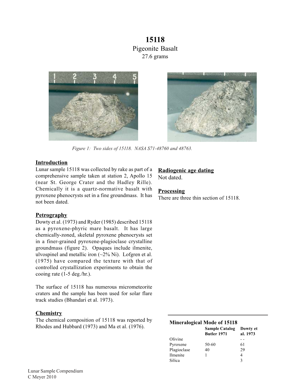 Pigeonite Basalt 27.6 Grams