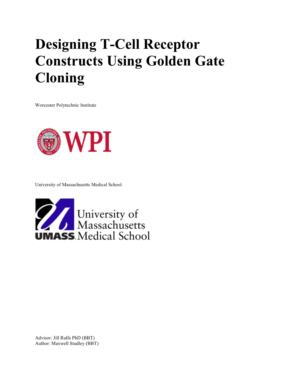 Designing T-Cell Receptor Constructs Using Golden Gate Cloning