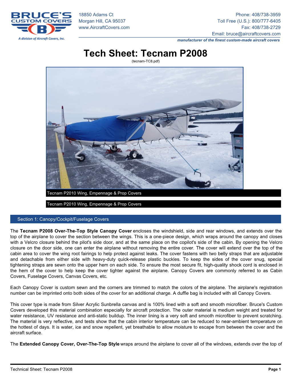 Tecnam P2008: Covers, Plugs, Sun Shades & More