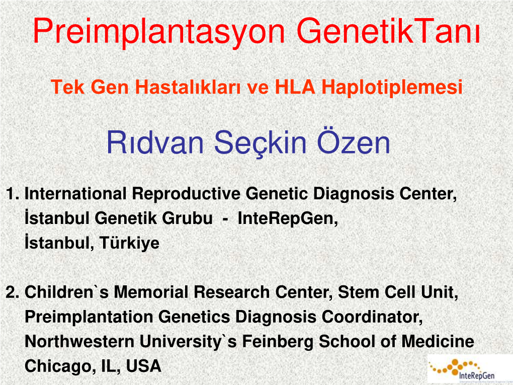 Preimplantasyon Genetiktanı