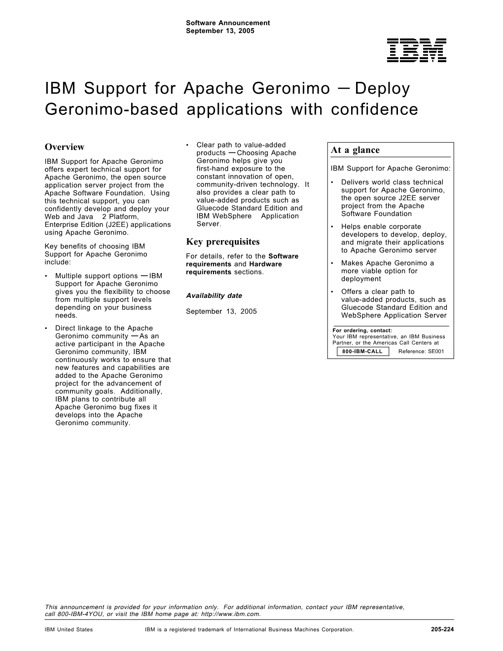IBM Support for Apache Geronimo — Deploy Geronimo-Based Applications with Confidence