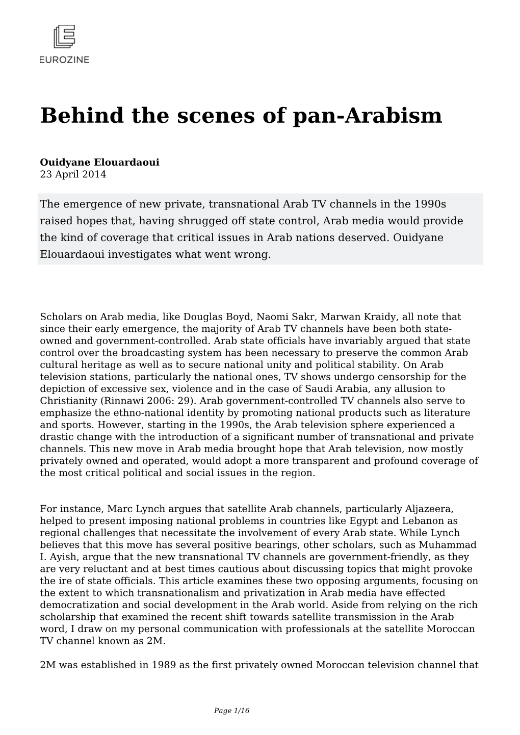Behind the Scenes of Pan-Arabism