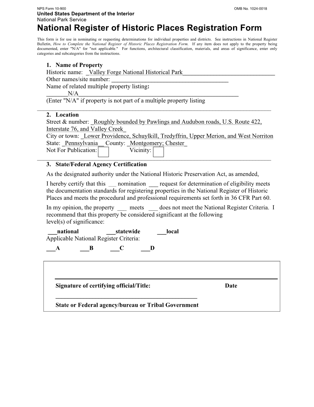 National Register of Historic Places Registration Form