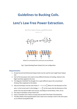 Guidelines to Bucking Coils. Lenz's Law Free Power Extraction