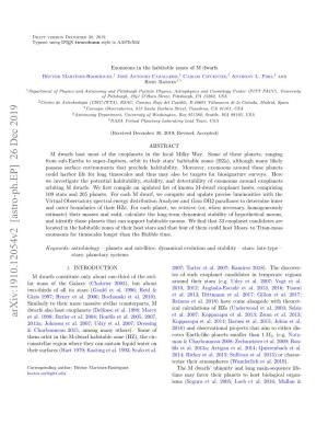 Exomoons in the Habitable Zones of M Dwarfs Hector´ Mart´Inez-Rodr´Iguez,1 Jose´ Antonio Caballero,2 Carlos Cifuentes,2 Anthony L