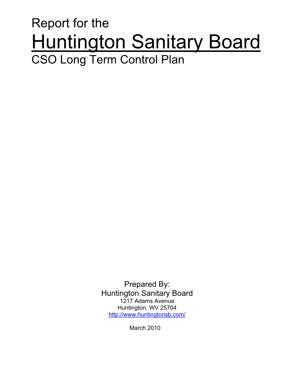 CSO Long Term Control Plan