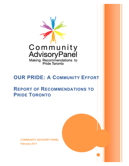 Report of Recommendations to Pride Toronto