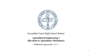 Escondido Union High School District Agricultural Engineering 1