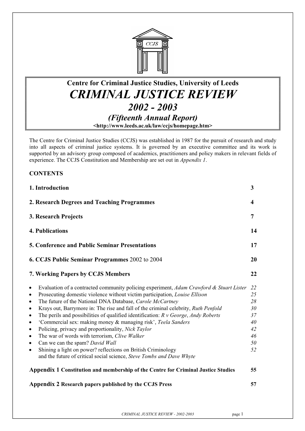 CCJS Annual Report