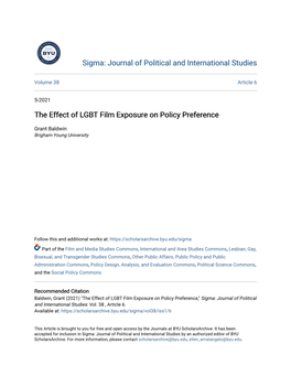 The Effect of LGBT Film Exposure on Policy Preference