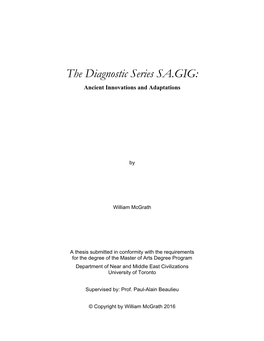 The Diagnostic Series SA.GIG: Ancient Innovations and Adaptations