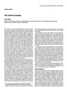 The Active Cochlea