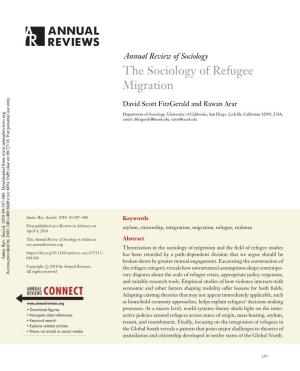 The Sociology of Refugee Migration