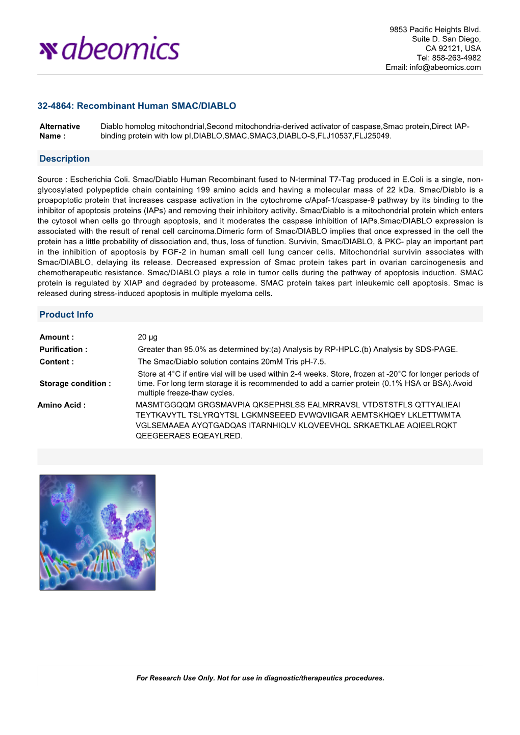 32-4864: Recombinant Human SMAC/DIABLO