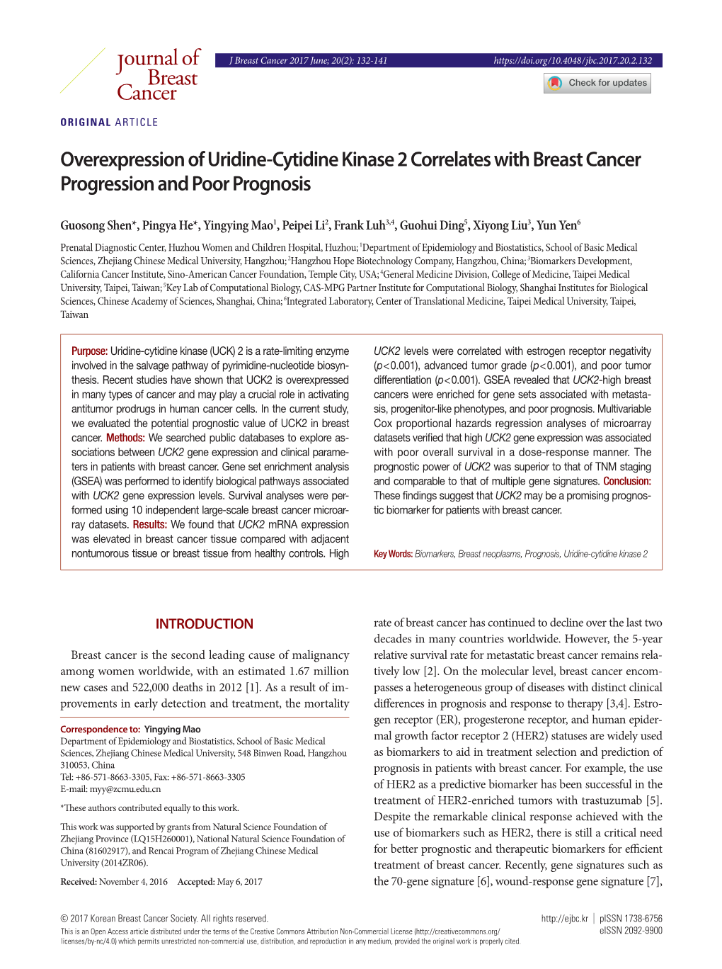 Journal of Breast Cancer