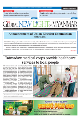 Tatmadaw Medical Corps Provide Healthcare Services to Local People