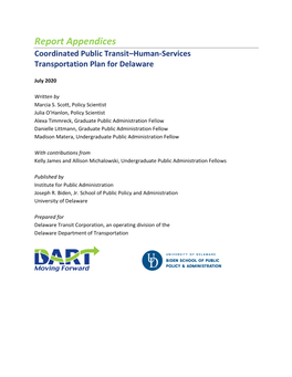 Coordinated Public Transit—Human-Services Transportation Plan for Delaware
