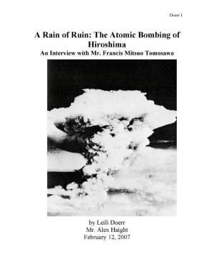 The Atomic Bombing of Hiroshima an Interview with Mr