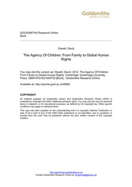 The Gency of Children: from Family to Global Human Rights
