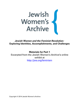 Jewish Women and the Feminist Revolution: Exploring Identities, Accomplishments, and Challenges