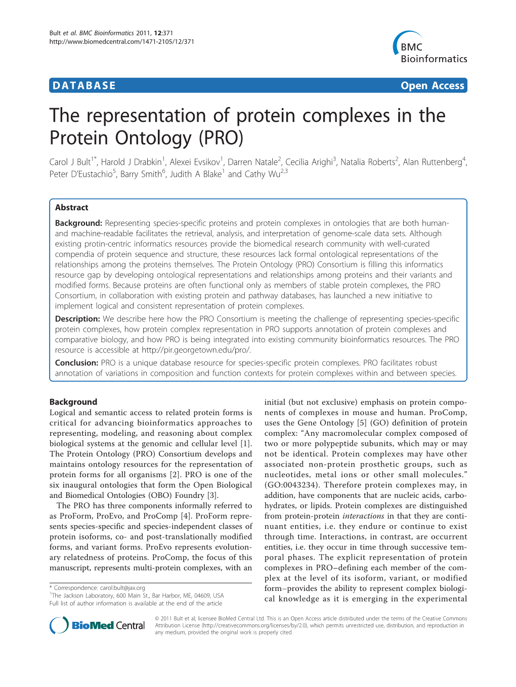 The Representation of Protein Complexes In