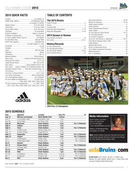 Ucla Women's Soccer 2015 2015 Quick Facts Table Of