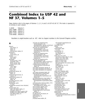 Combined Index to USP 42 and NF 37, Volumes 1–5