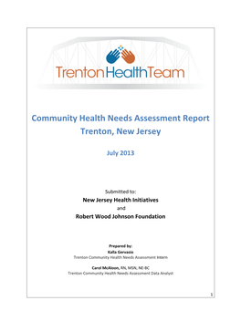 Community Health Needs Assessment Report Trenton, New Jersey