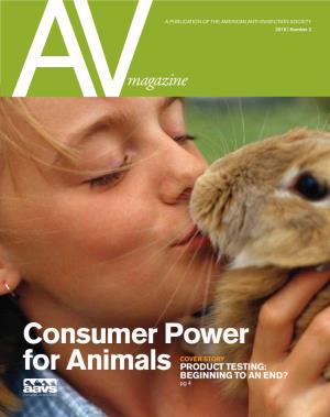 Consumer Power for Animals COVER STORY