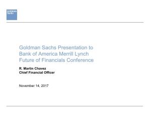 Goldman Sachs Presentation to Bank of America Merrill Lynch Future of Financials Conference