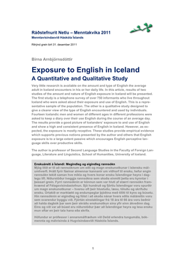 Exposure to English in Iceland