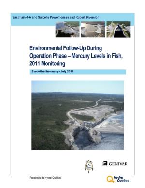 Mercury Levels in Fish, 2011 Monitoring
