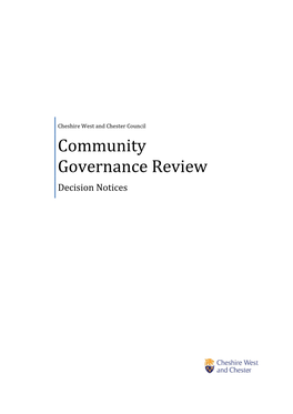 Community Governance Review Decision Notices