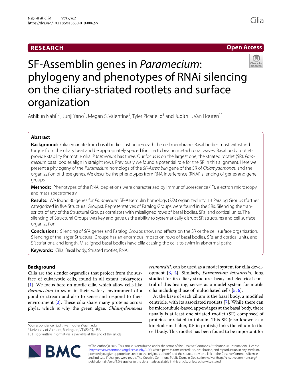 SF-Assemblin Genes in Paramecium