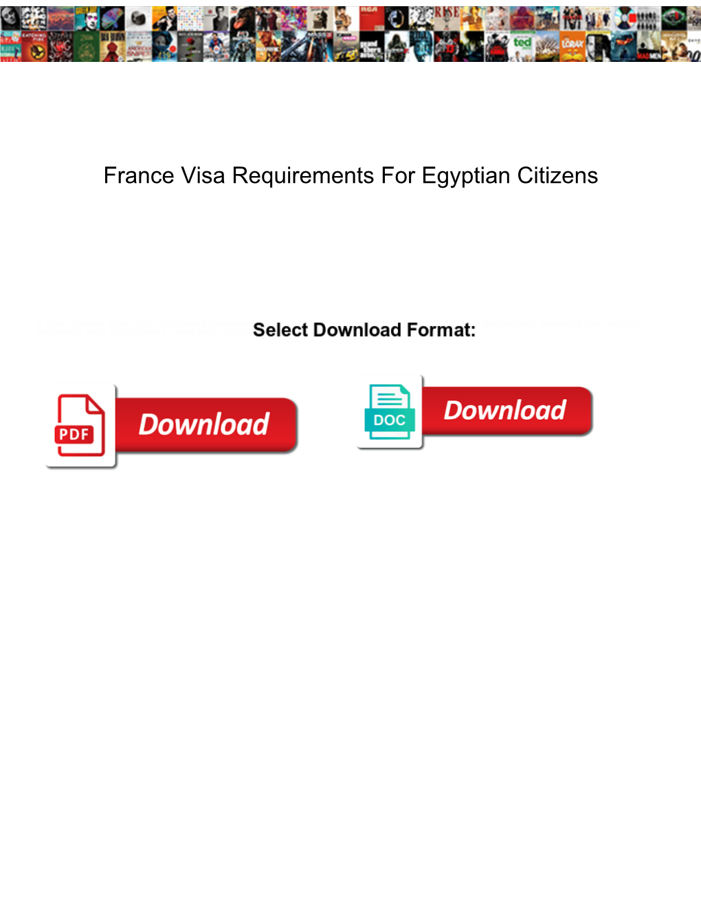 France Visa Requirements for Egyptian Citizens