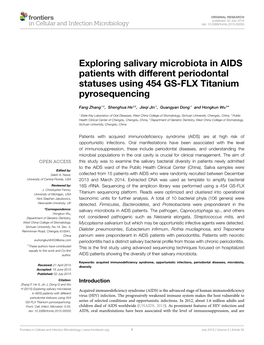 Exploring Salivary Microbiota in AIDS Patients with Different Periodontal Statuses Using 454 GS-FLX Titanium Pyrosequencing