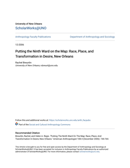 Putting the Ninth Ward on the Map: Race, Place, and Transformation in Desire, New Orleans