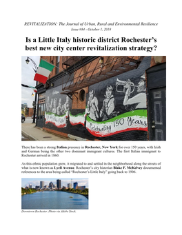 Is a Little Italy Historic District Rochester's Best New City Center