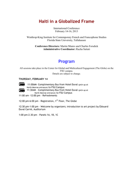 Haiti in a Globalized Frame Program