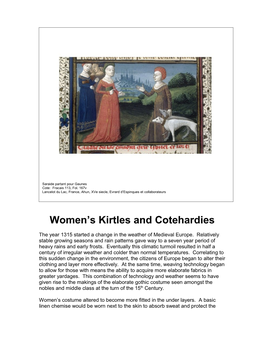 Women's Kirtles and Cotehardies