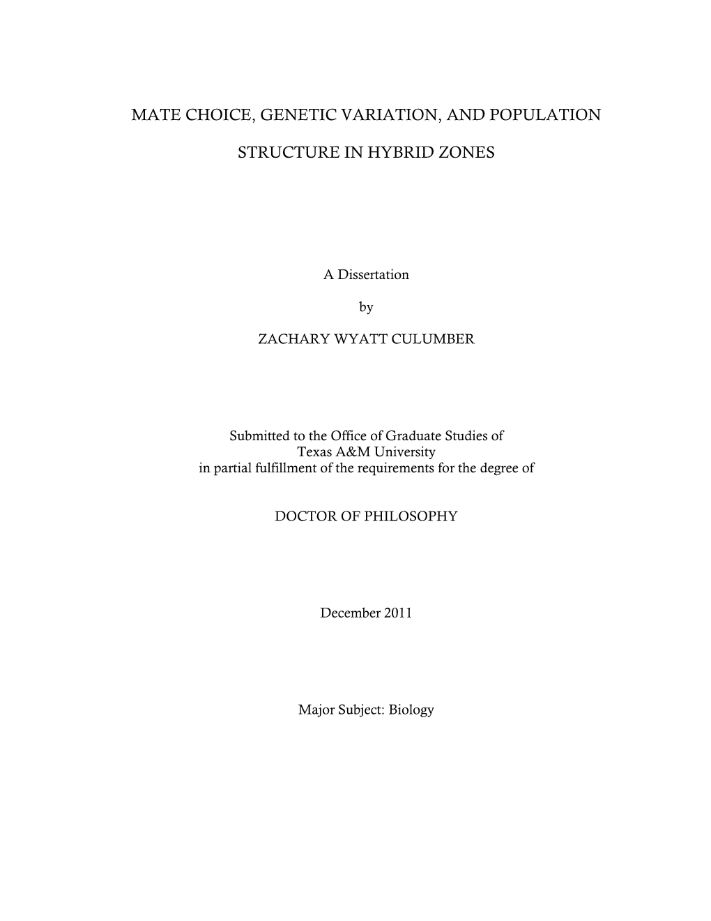 Mate Choice, Genetic Variation, and Population Structure in Hybrid Zones