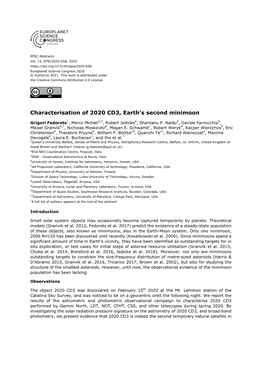 Characterisation of 2020 CD3, Earth's Second Minimoon
