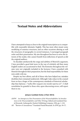Textual Notes and Abbreviations Textual Notes and Abbreviations