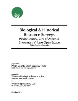 Biological & Historical Resource Surveys