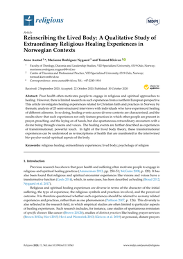 A Qualitative Study of Extraordinary Religious Healing Experiences in Norwegian Contexts