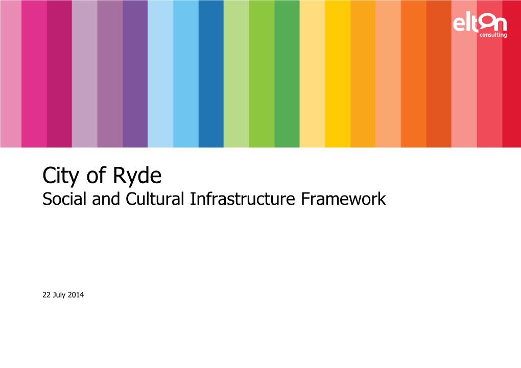 City of Ryde Social and Cultural Infrastructure Framework