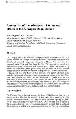 Assessment of the Adverse Environmental Effects of the Zimapan Dam, Mexico