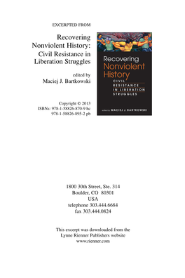 Recovering Nonviolent History: Civil Resistance in Liberation Struggles