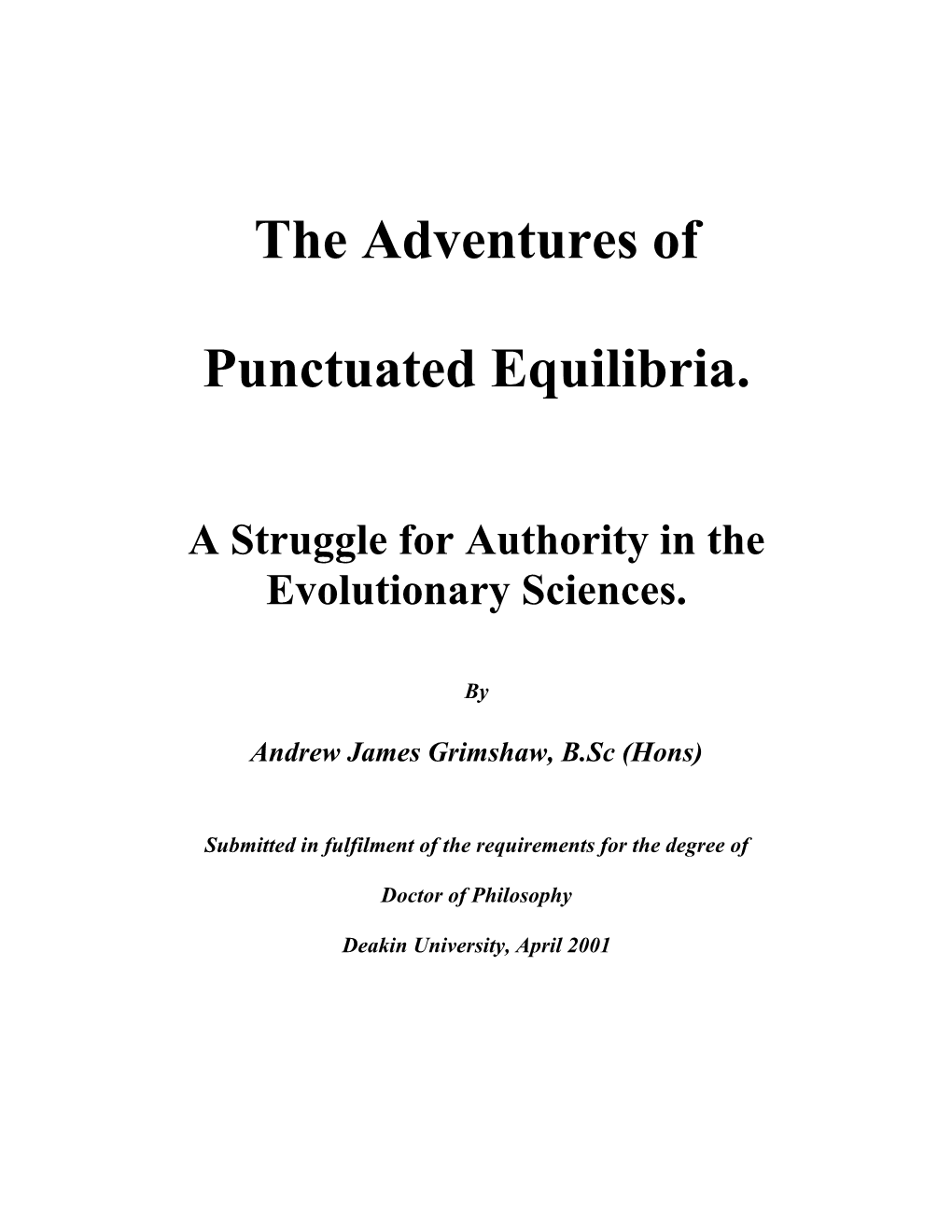 The Story of Punctuated Equilibria