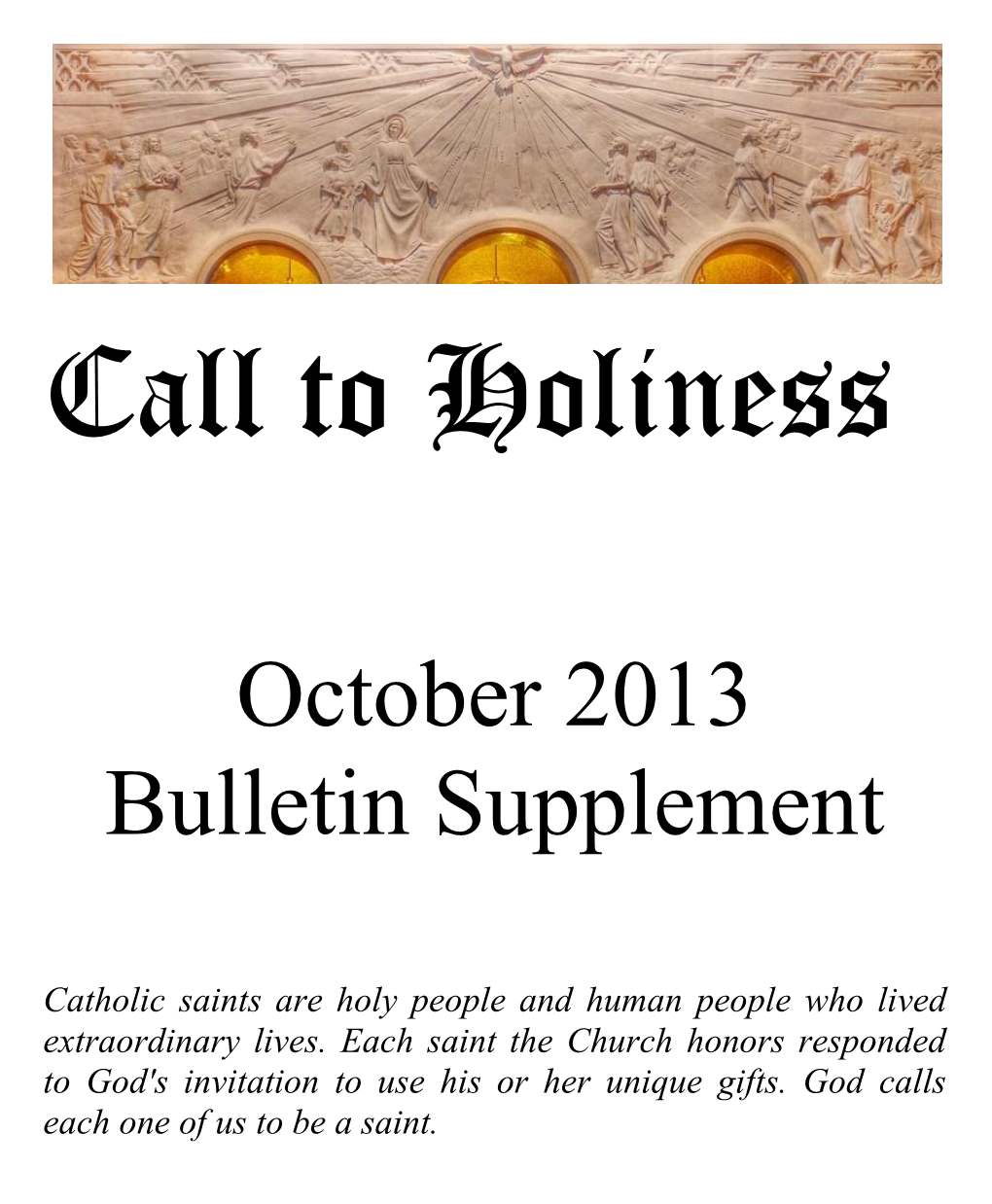 Call to Holiness